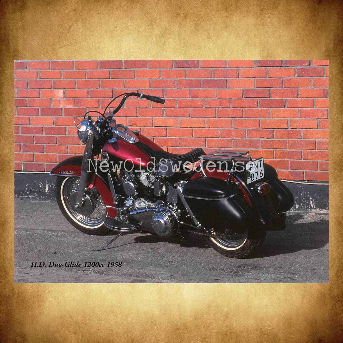 Harley Davidson Duo Glide 1200cc 1958 - Vykort A5 - 2