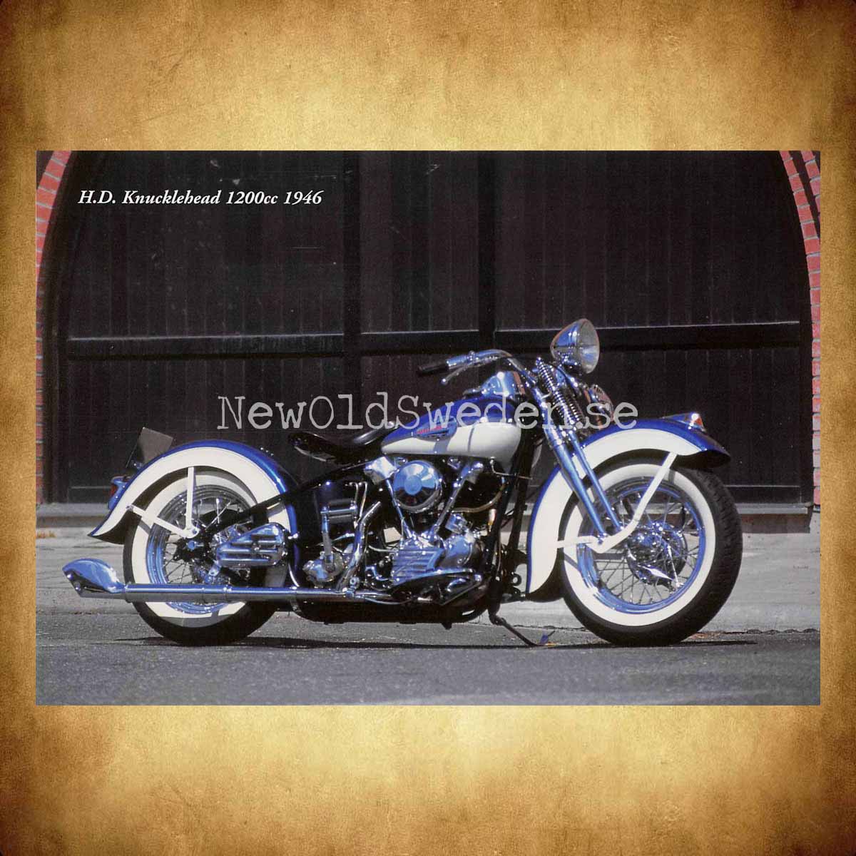 Harley Davidson Knucklehead 1200cc 1946 - Vykort A5 - 2