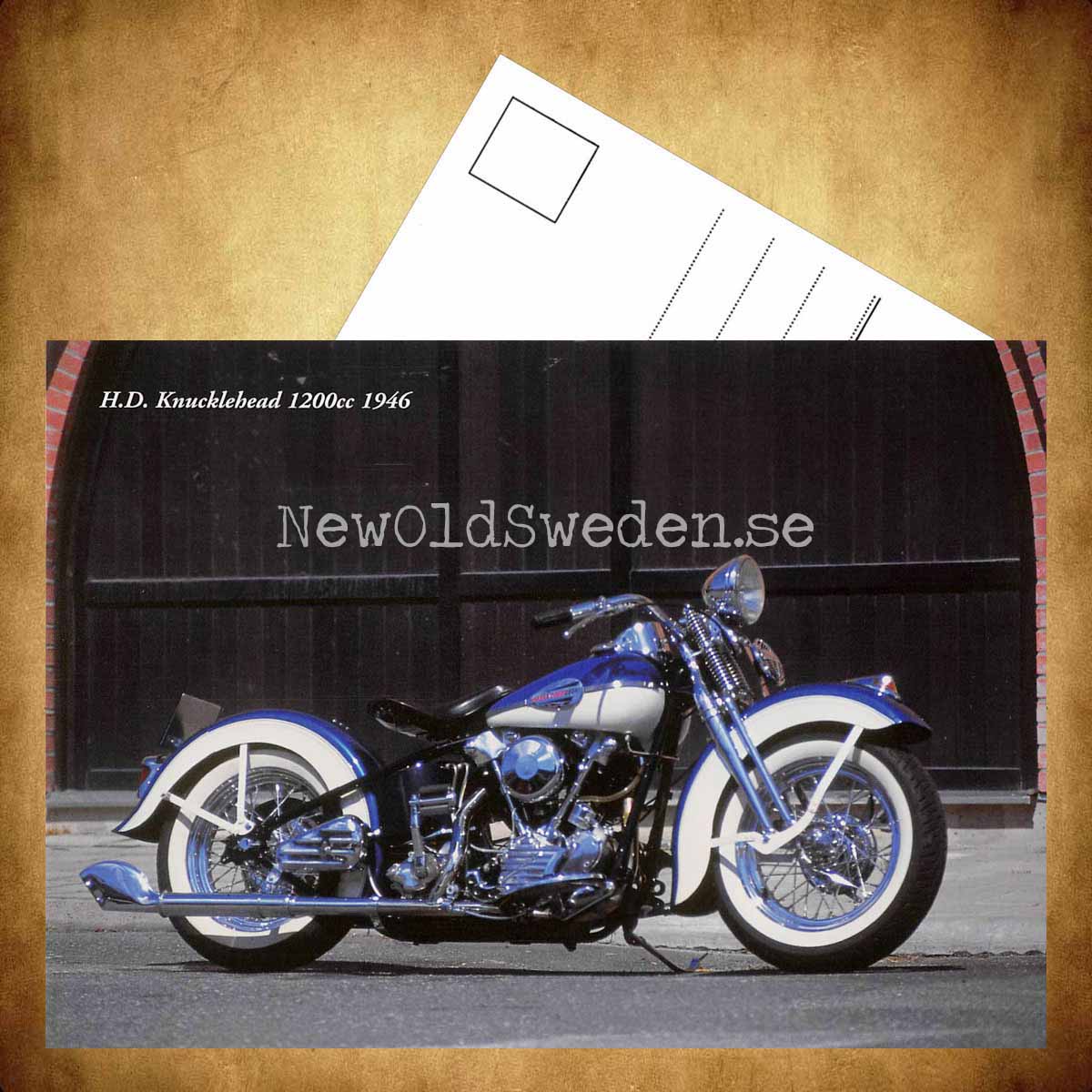 Harley Davidson Knucklehead 1200cc 1946 - Vykort A5 - 3
