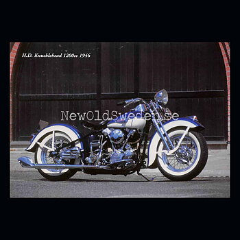 Harley Davidson Knucklehead 1200cc 1946 - Vykort A5