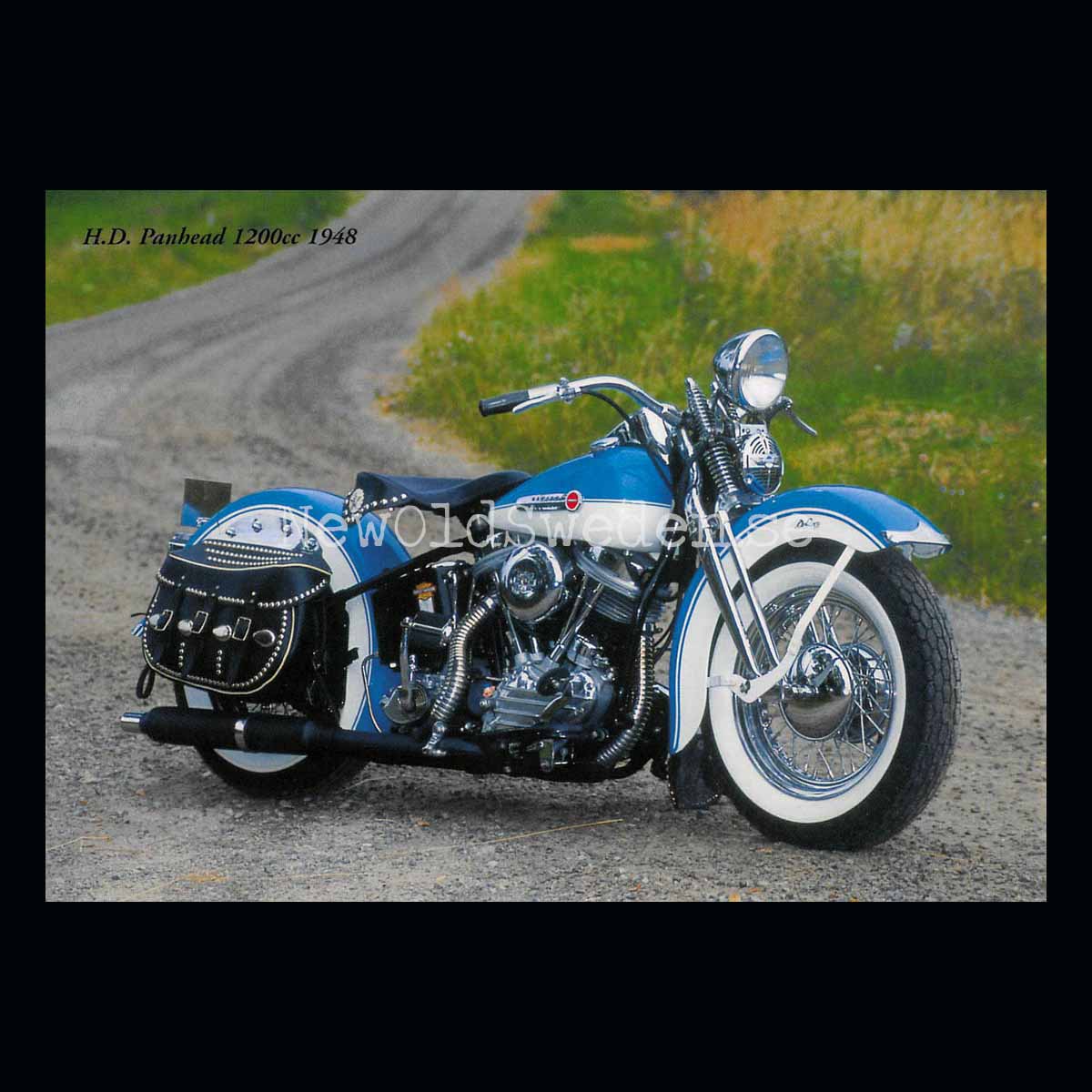 Harley Davidson Panhead 120cc 1948 - Vykort A5