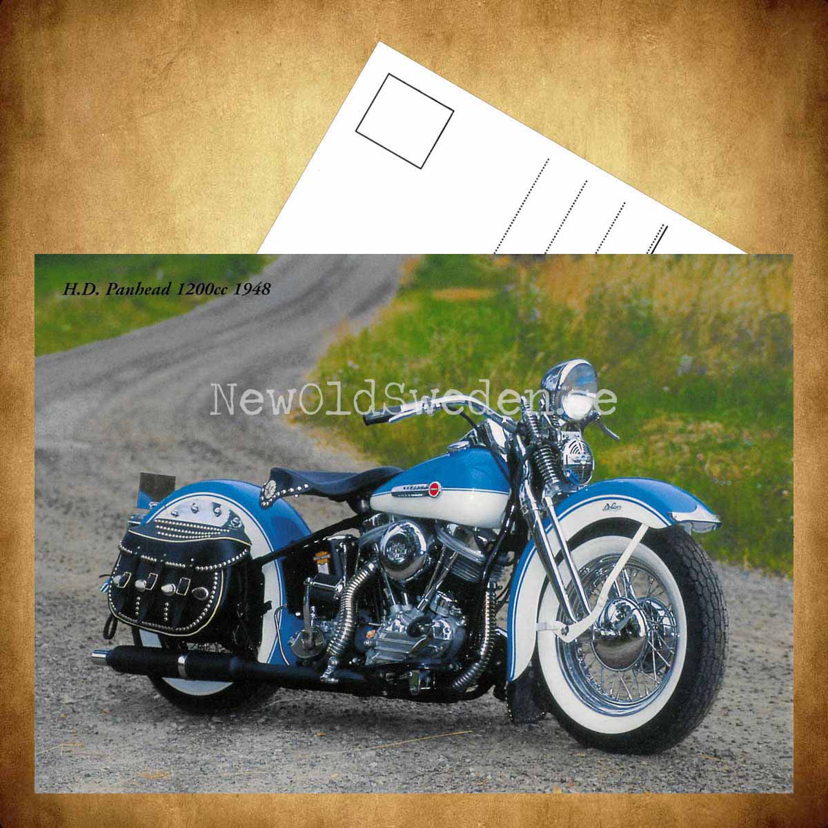 Harley Davidson Panhead 120cc 1948 - Vykort A5 - 3