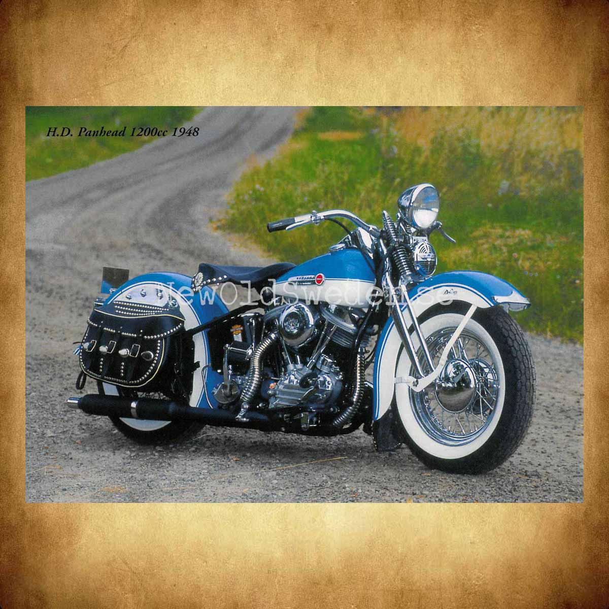 Harley Davidson Panhead 120cc 1948 - Vykort A5 - 2