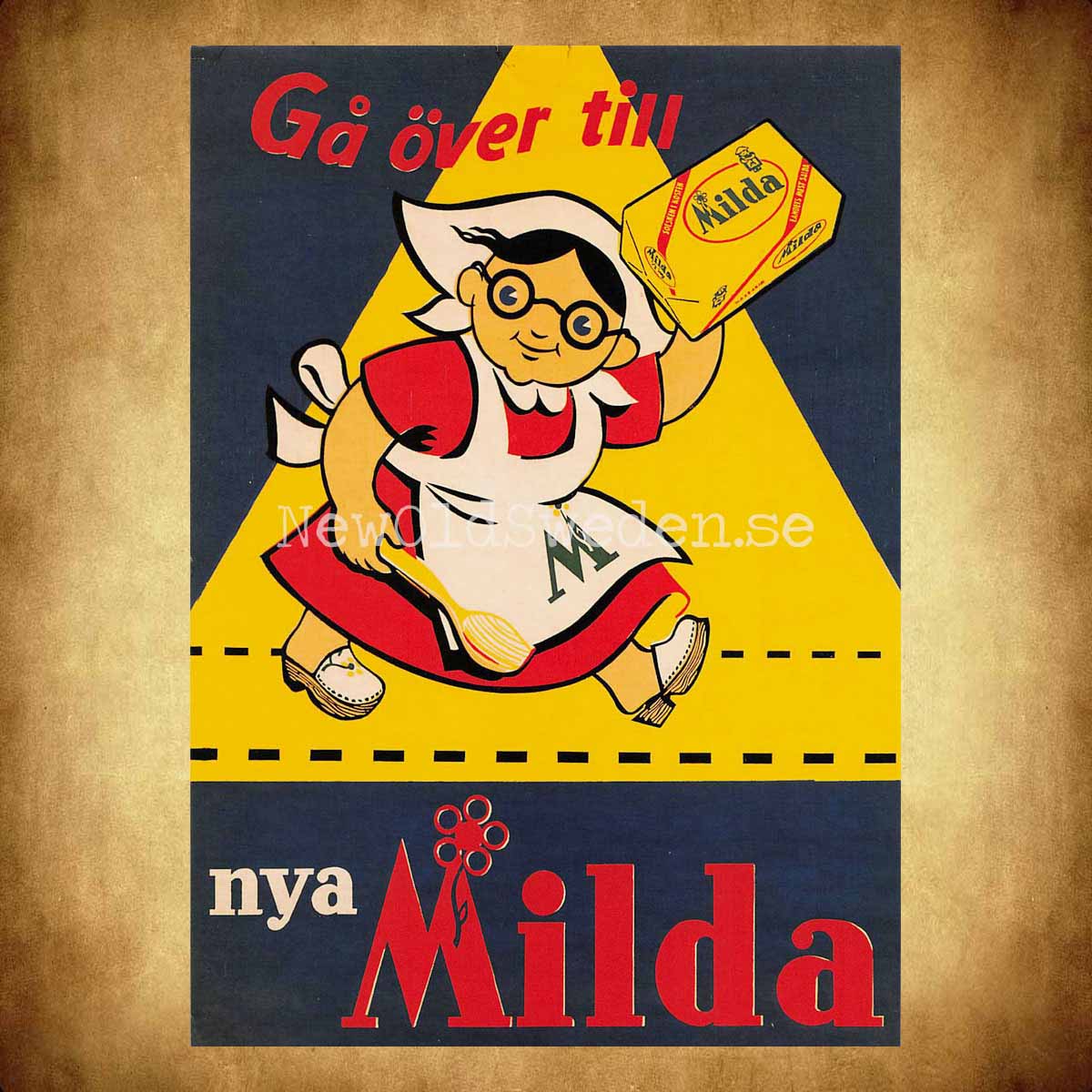 Gå över till nya Milda - Vykort A5 - 2