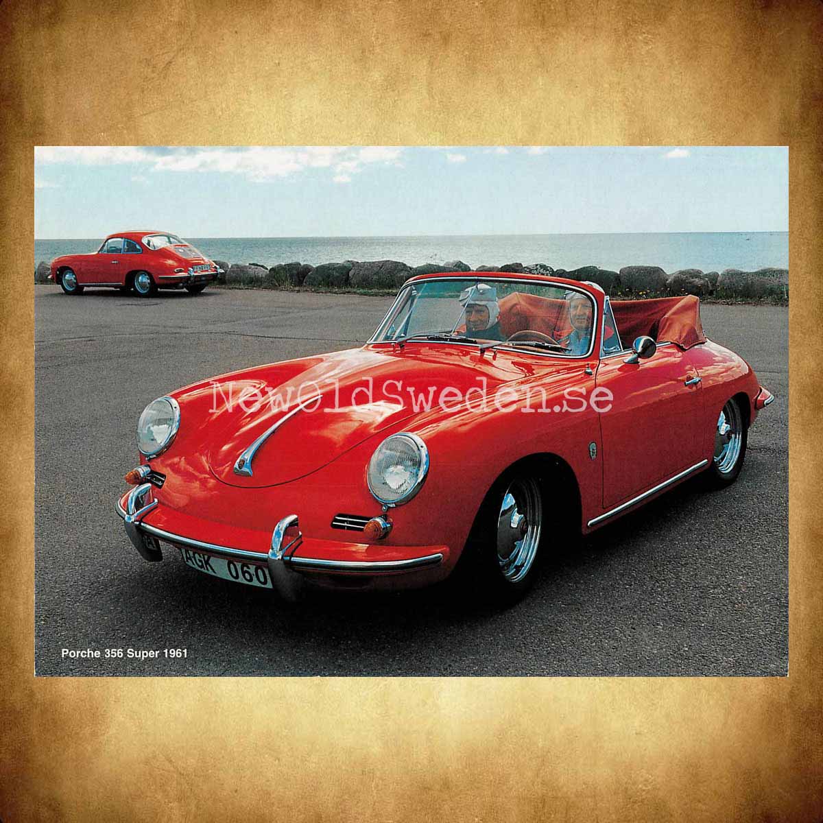 Porsche 356 Super 1961 - Vykort A5 - 2