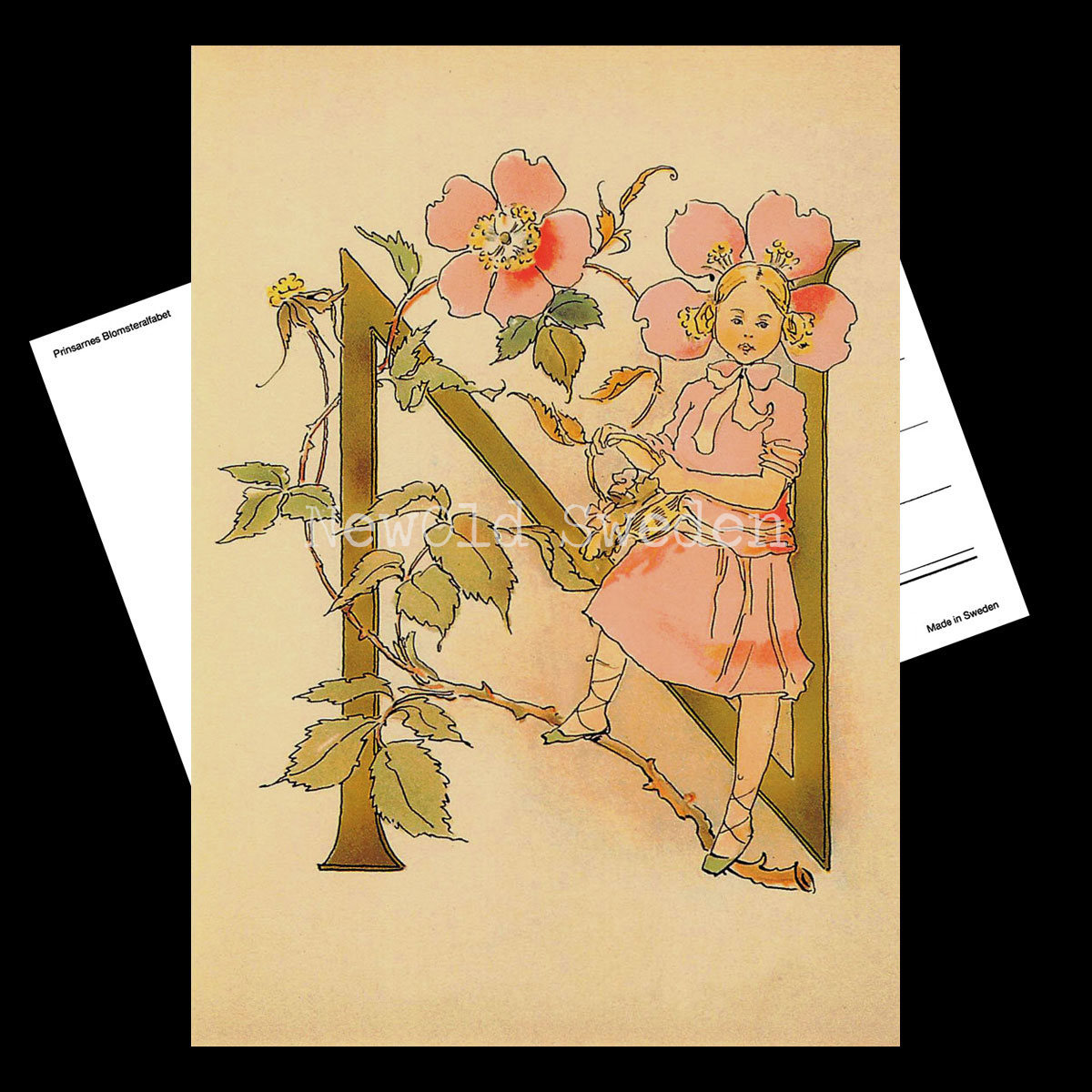 Blomsteralfabetet N - NYPONBLOMMA Ottilia Adelborg - 725 - 2