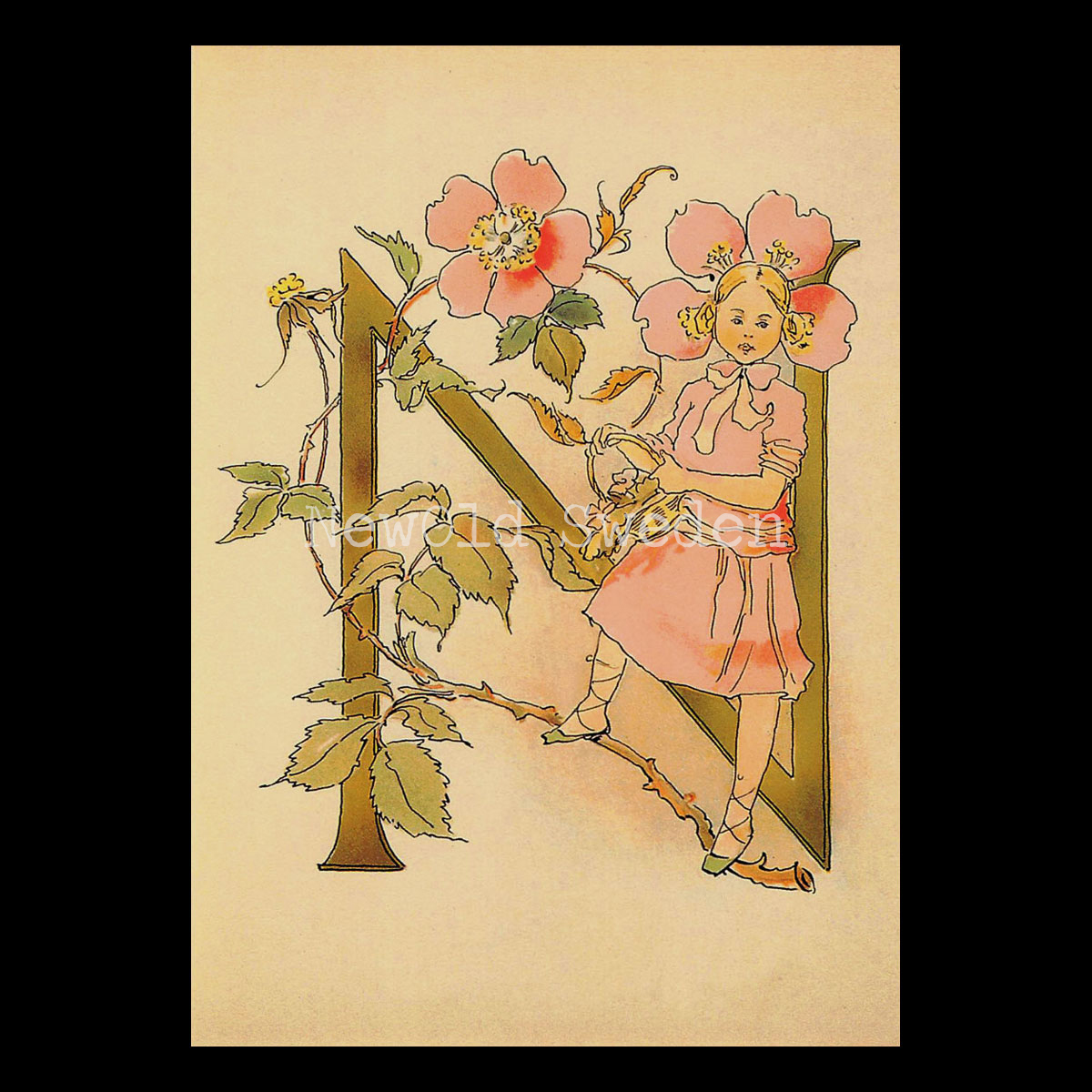 Blomsteralfabetet N - NYPONBLOMMA Ottilia Adelborg - 725