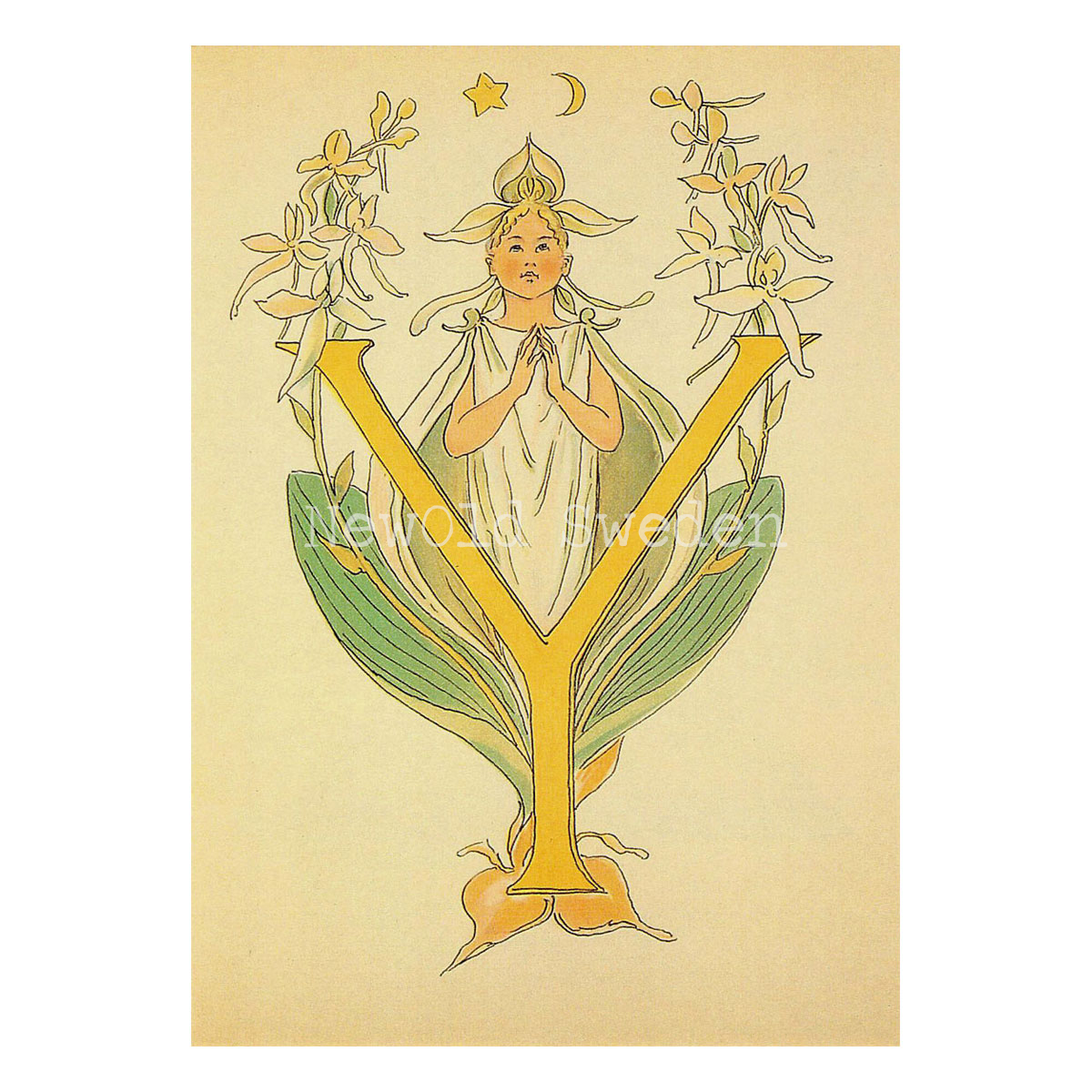 Blomsteralfabetet Y - YXNE Ottilia Adelborg - 725 - 3