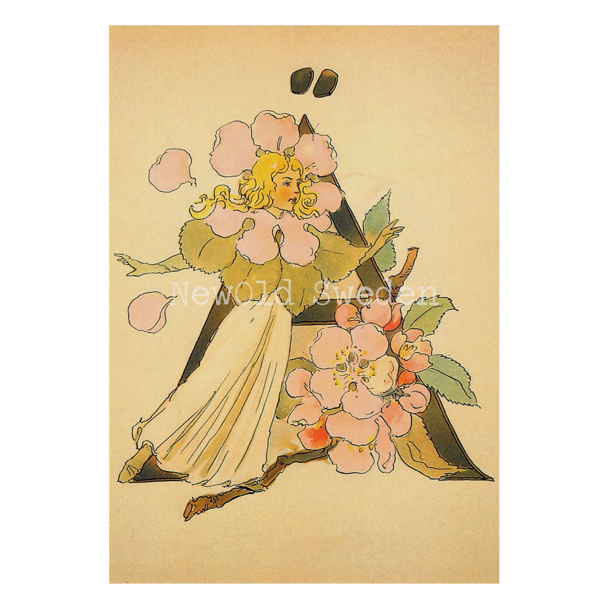 Blomsteralfabetet Ä - ÄPPELBLOMMA Ottilia Adelborg - 725 - 3