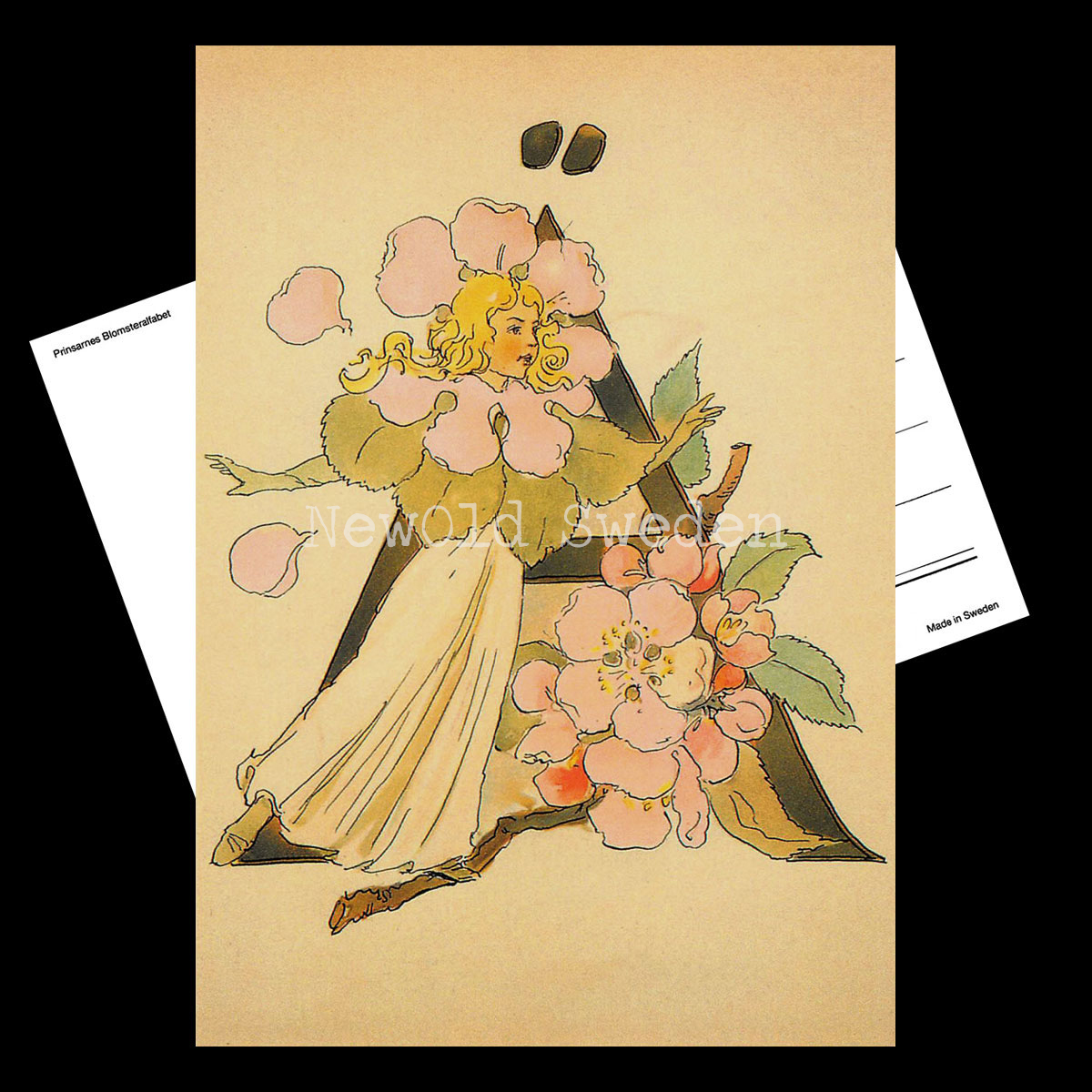 Blomsteralfabetet Ä - ÄPPELBLOMMA Ottilia Adelborg - 725 - 2