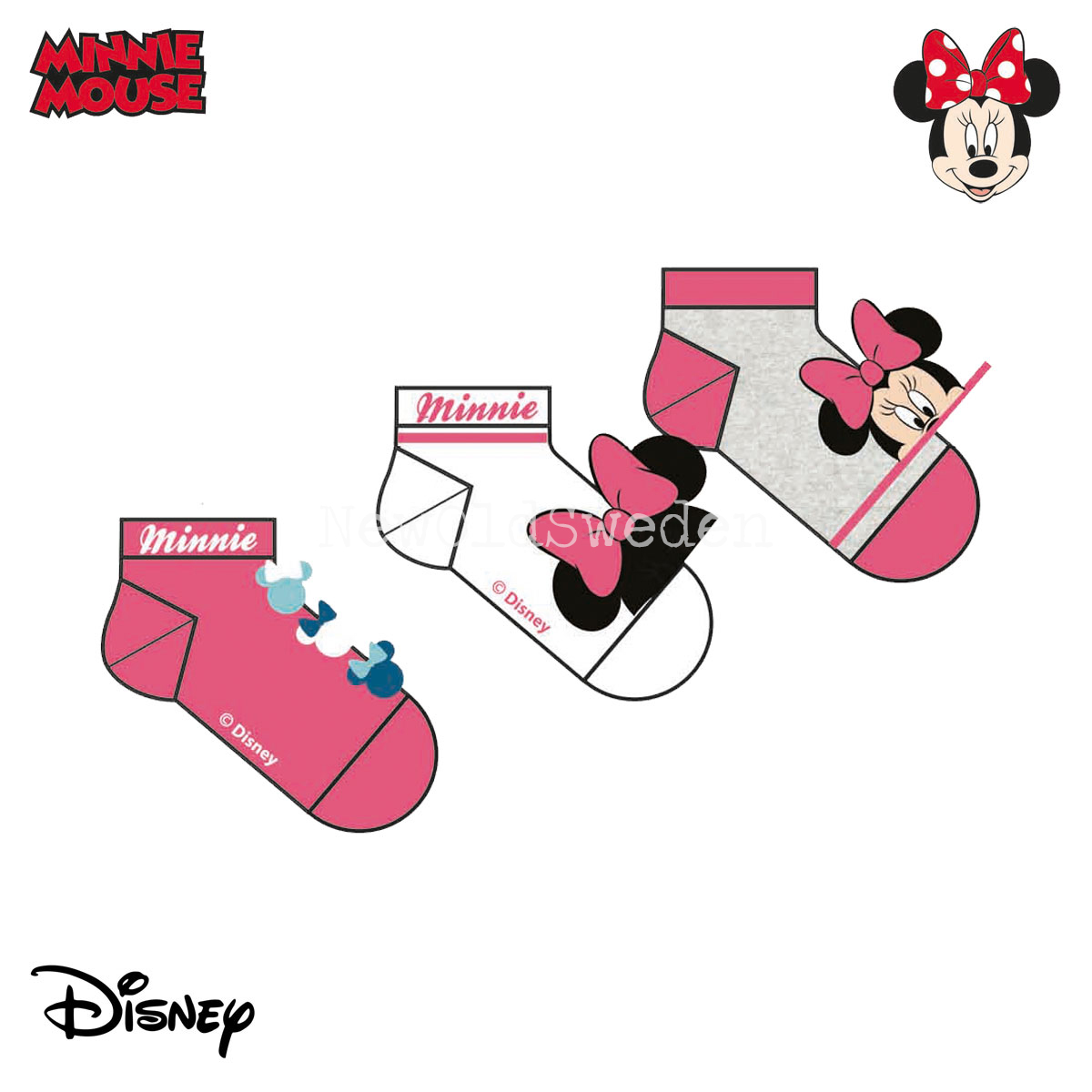 Socka 3-pack - Stl. 27/30 - Minnie Mouse Disney Originals 1850 - 2