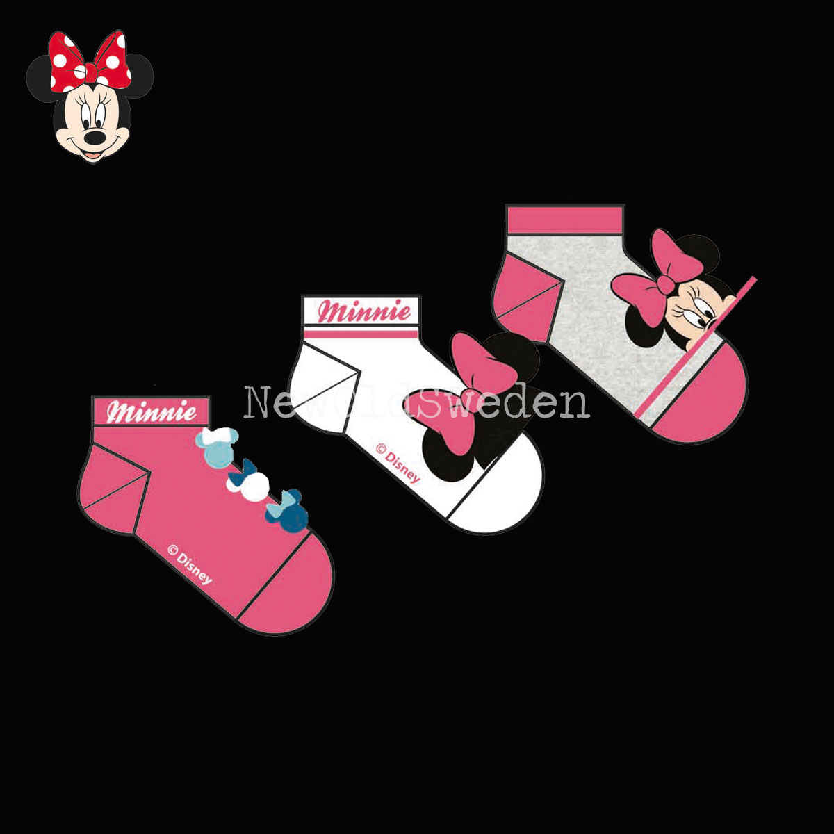 Socka 3-pack - Stl. 31/34 - Minnie Mouse Disney Originals 1850