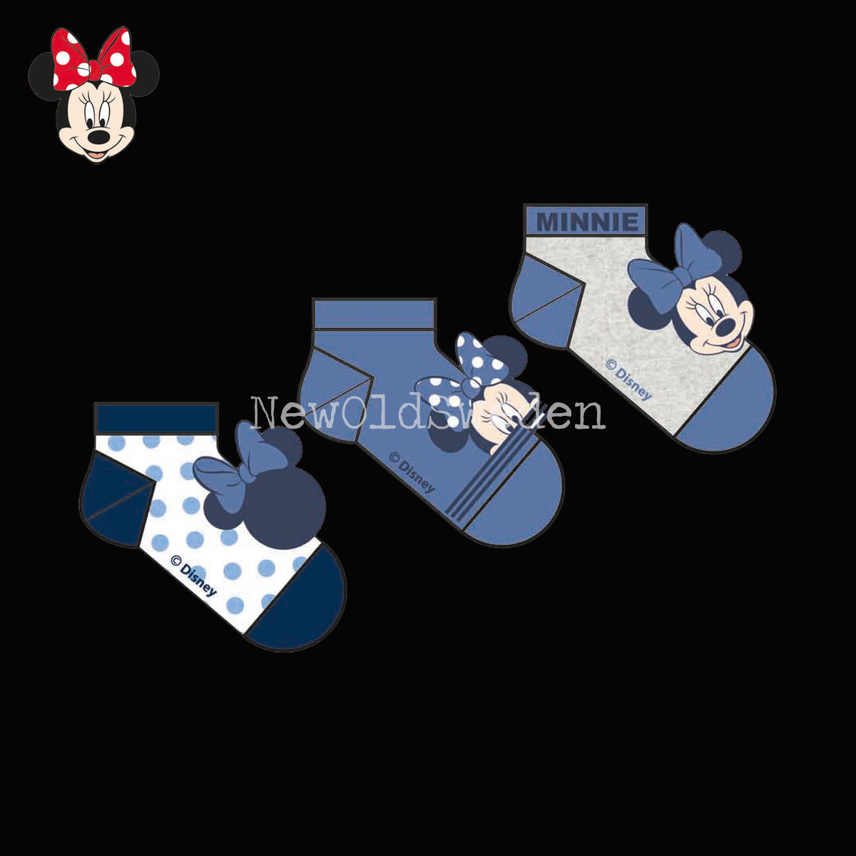 Socka 3-pack - Stl. 31/34 - Minnie Mouse Disney Originals 1850