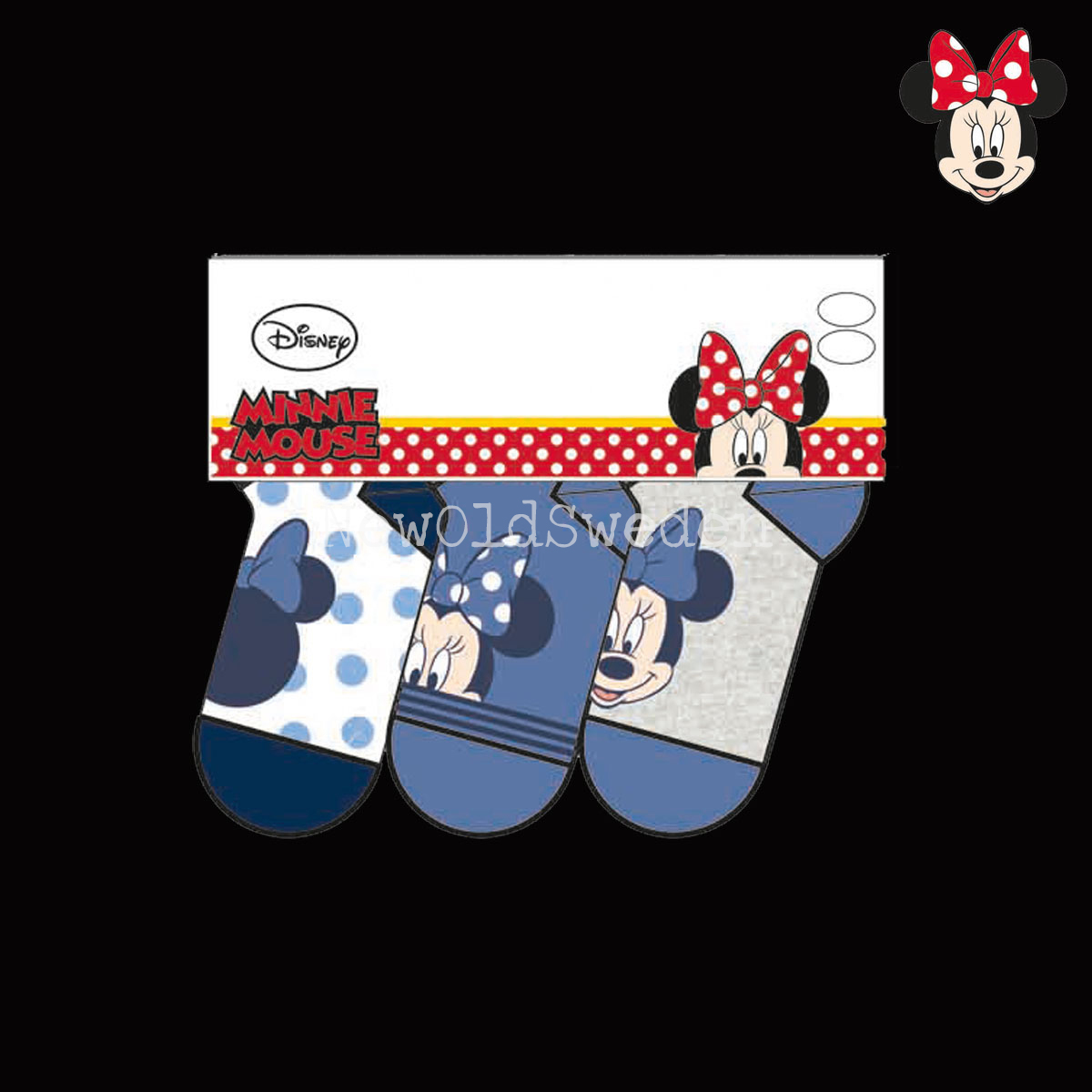 Socka 3-pack - Stl. 31/34 - Minnie Mouse Disney Originals 1850 - 3