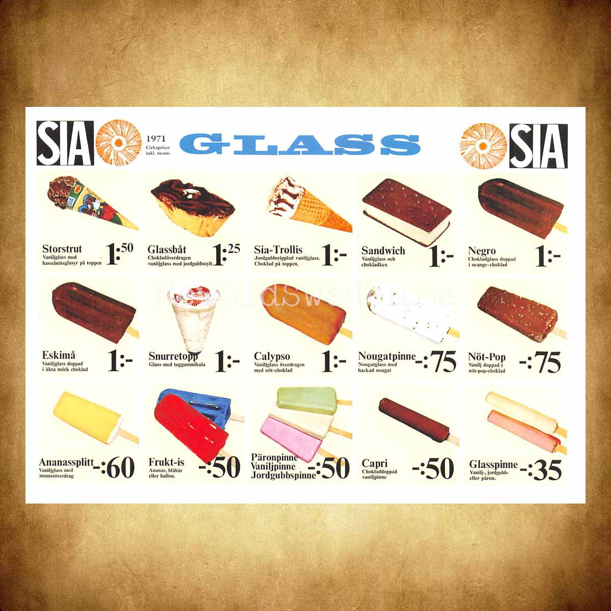 SIA-Glass 1971 - Vykort A5 - 2
