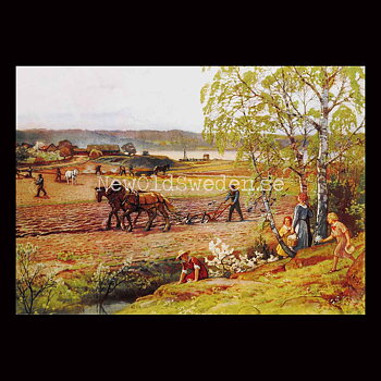 SKOLPLANSCH - Vårbruk - Vykort A5