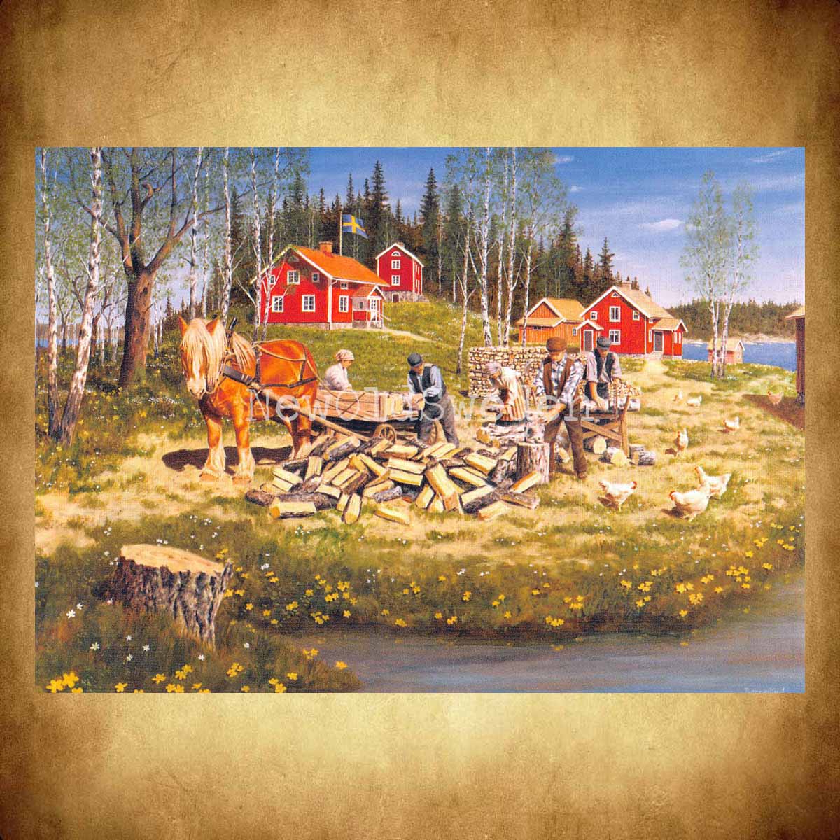 Vedklyvning Vykort 524 Jan Bergerlind - 905 - 3