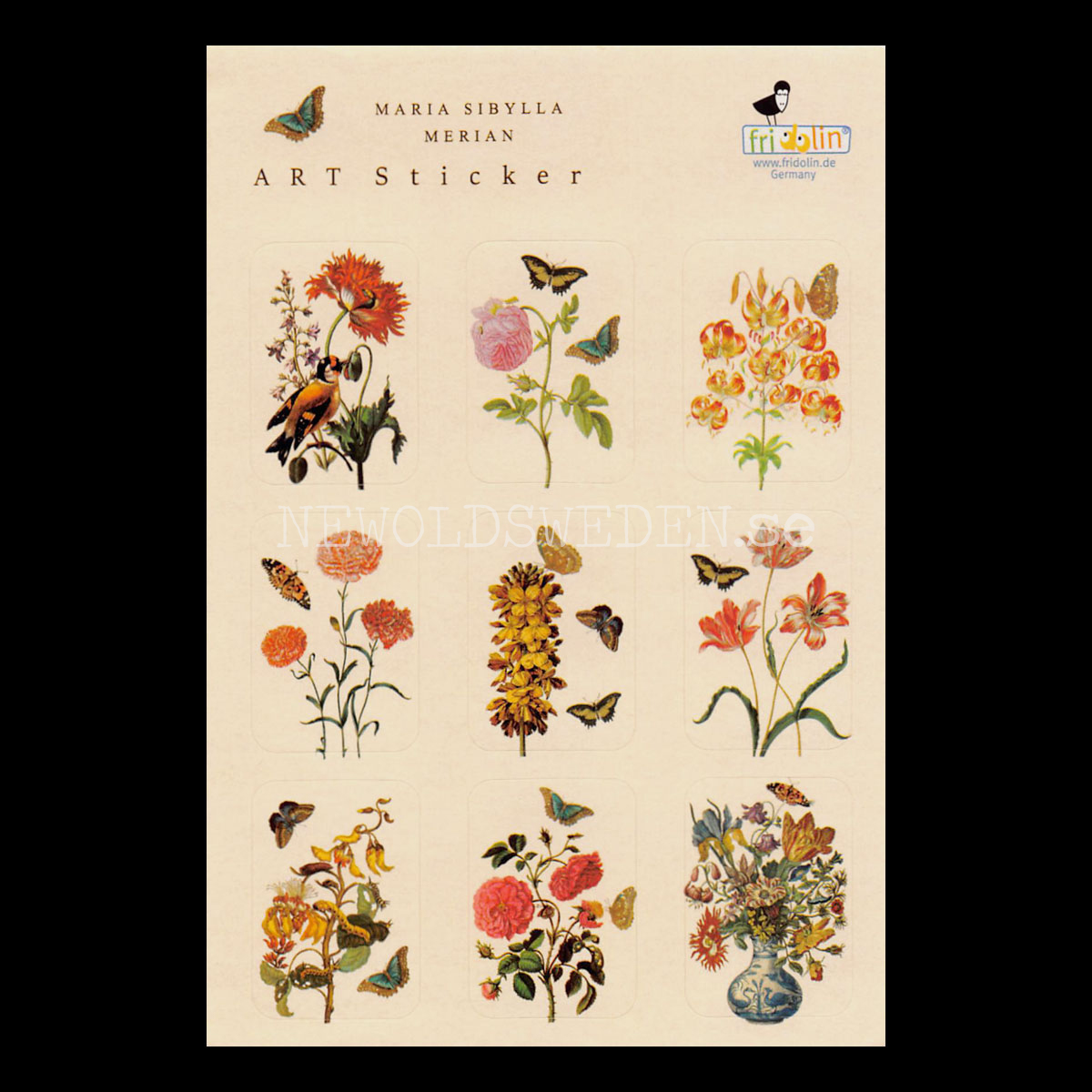 Art Stickers 45 stycken - Maria Sibylla Merian 1647 - 1717