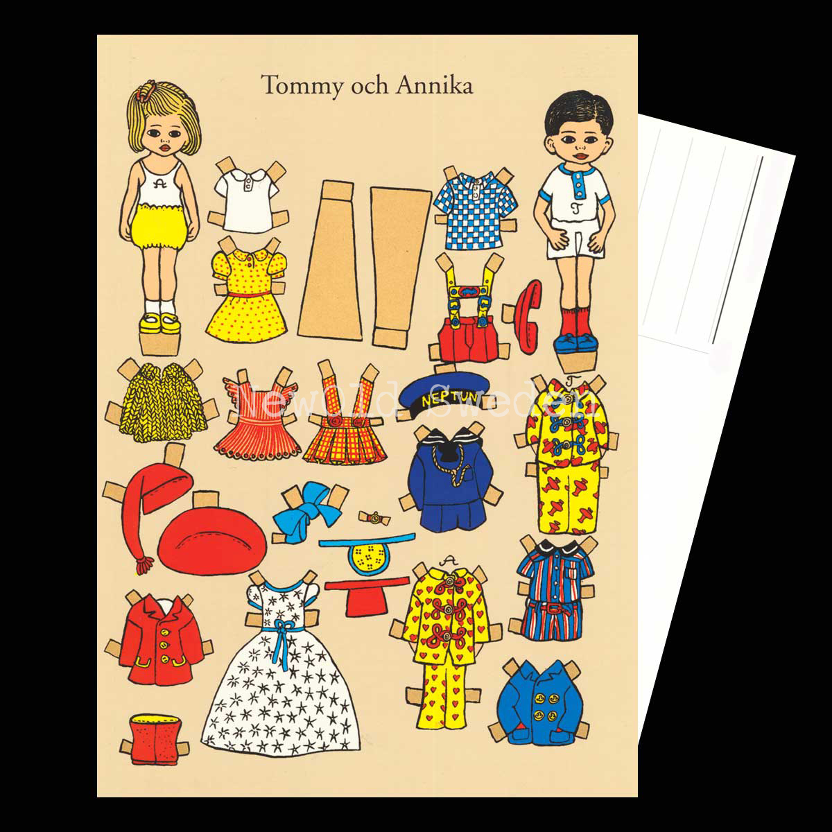 Tommy och Annika Klippkort - Ingrid Vang Nyman - Vykort A4 - BB17 - 2