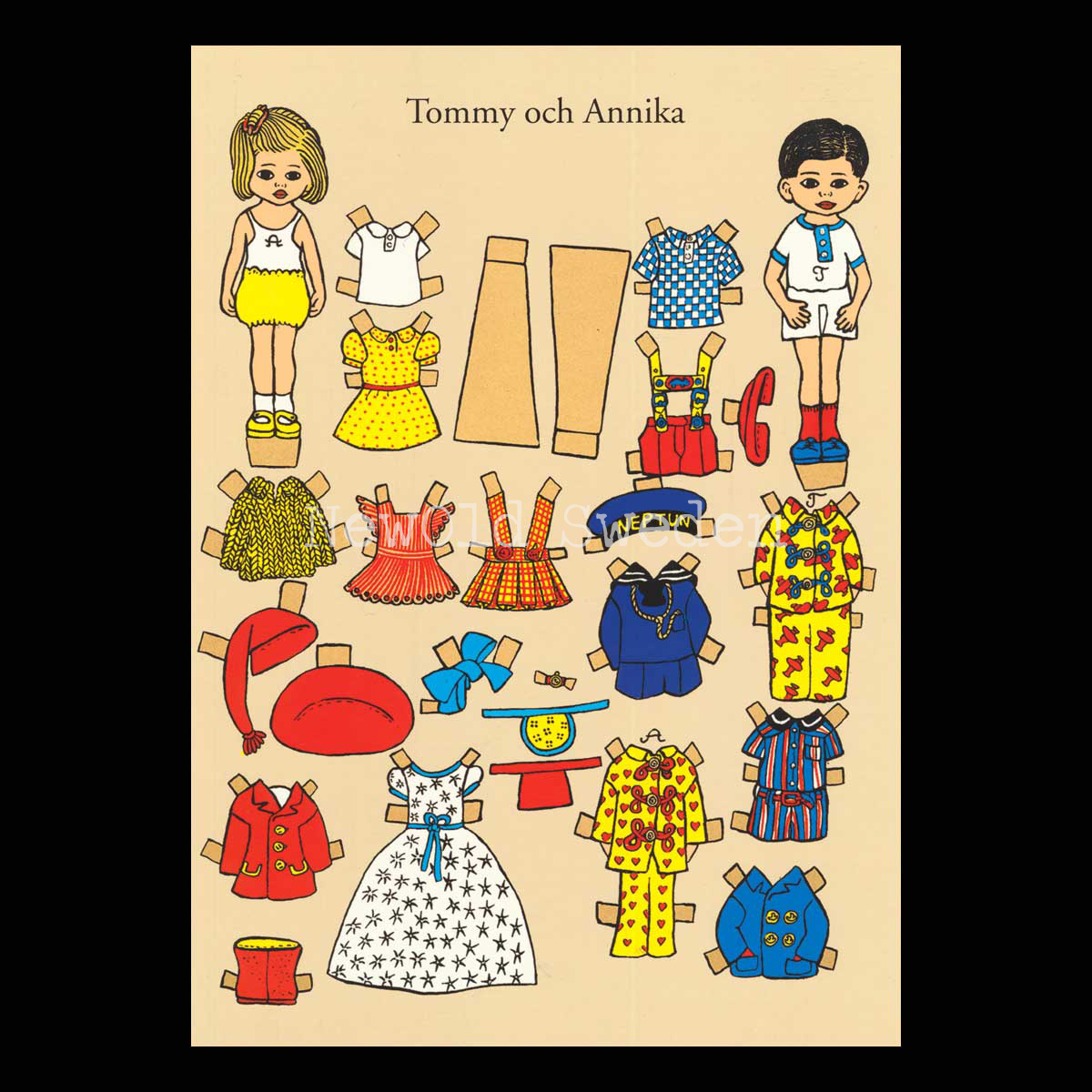 Tommy och Annika Klippkort - Ingrid Vang Nyman - Vykort A4 - BB17