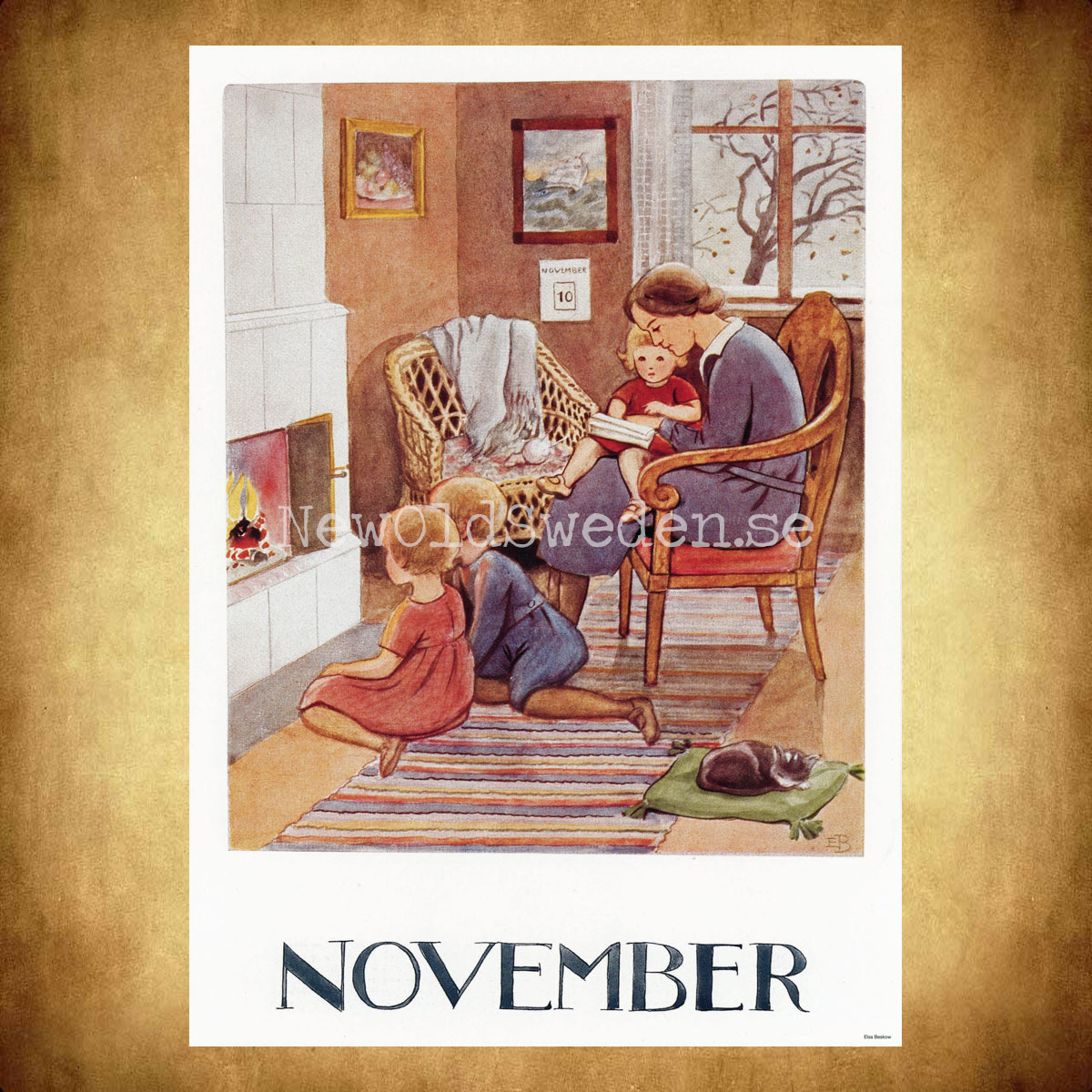November Elsa Beskow - Månadsbild A4 - BB03 - 2