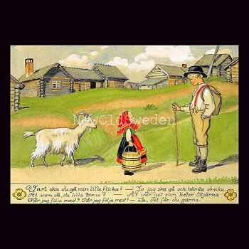Vart ska du gå min lilla flicka? - Elsa Beskow - Vykort A6 - 620