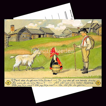 Vart ska du gå min lilla flicka? - Elsa Beskow - Vykort A6 - 620