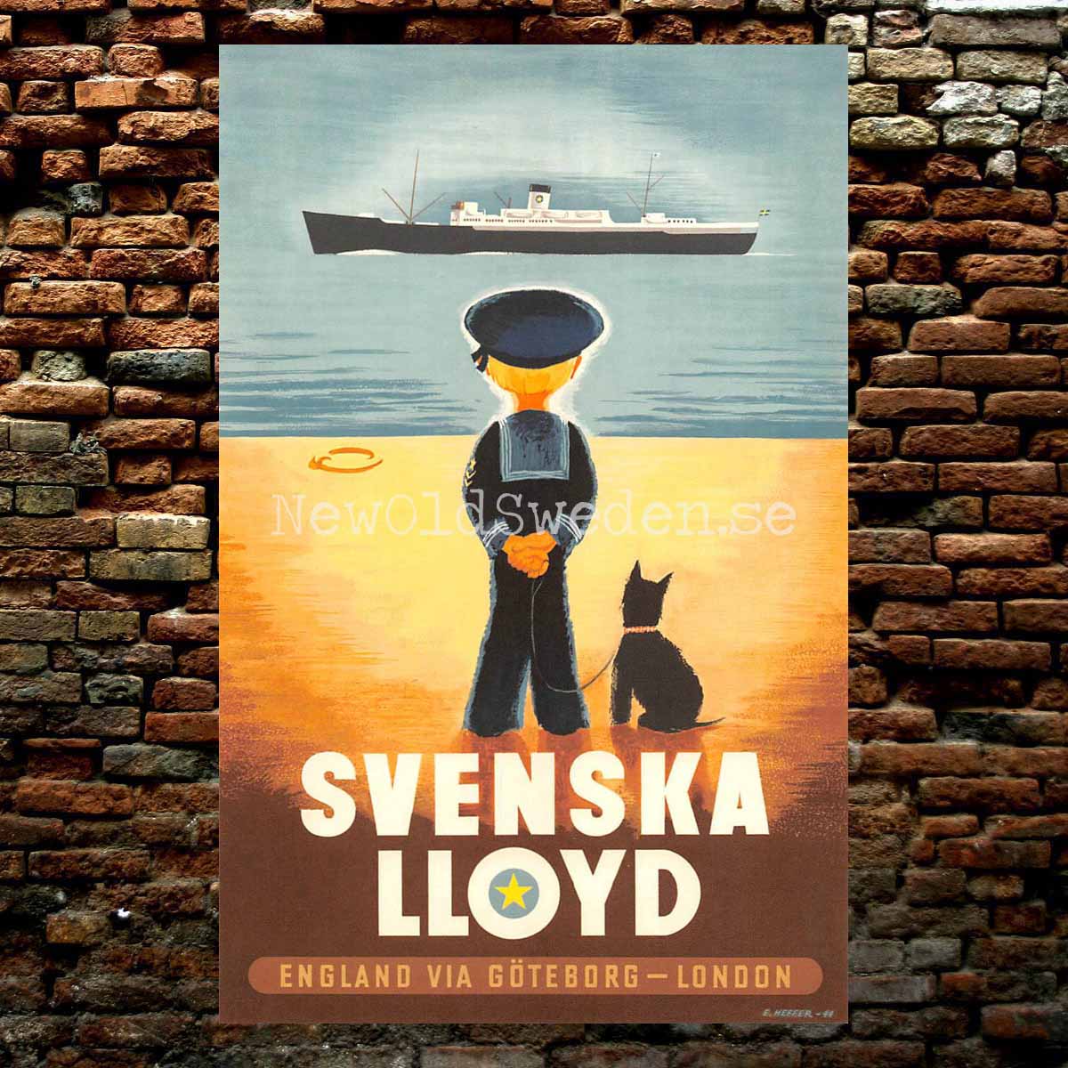 SVENSKA LLOYD - 1944 - Vykort 12 x 18 cm - 2