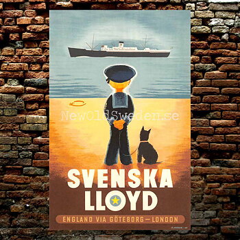 SVENSKA LLOYD - 1944 - Vykort 12 x 18 cm