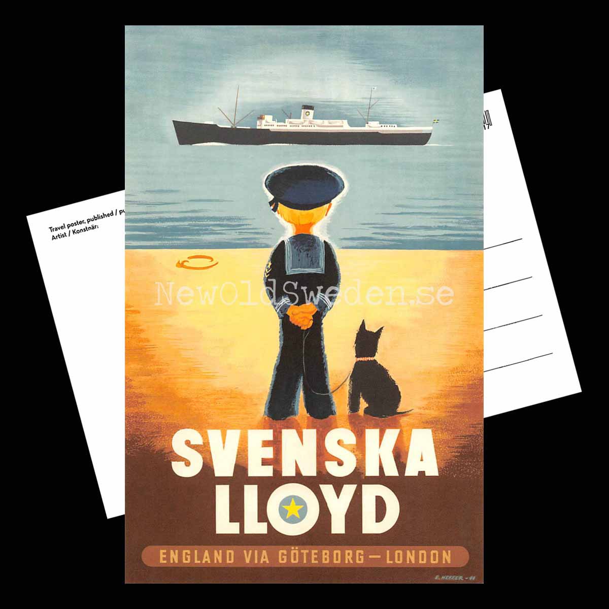 SVENSKA LLOYD - 1944 - Vykort 12 x 18 cm - 3