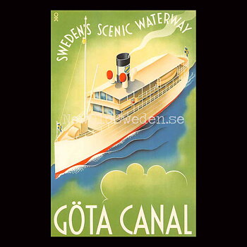 GÖTA CANAL WATERWAY - 1936 - Vykort 12 x 18 cm