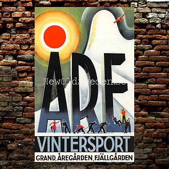 ÅRE VINTERSPORT - 1937 - Vykort 12 x 18 cm