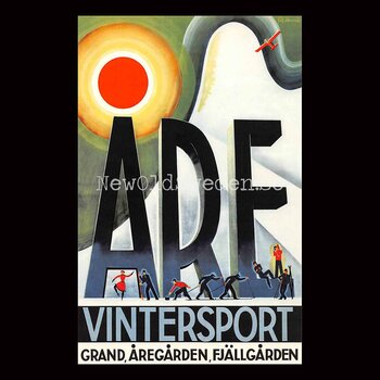 ÅRE VINTERSPORT - 1937 - Vykort 12 x 18 cm
