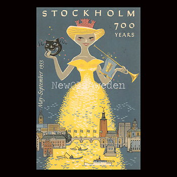 Stockholm 700 år - 1953 - Vykort 12 x 18 cm