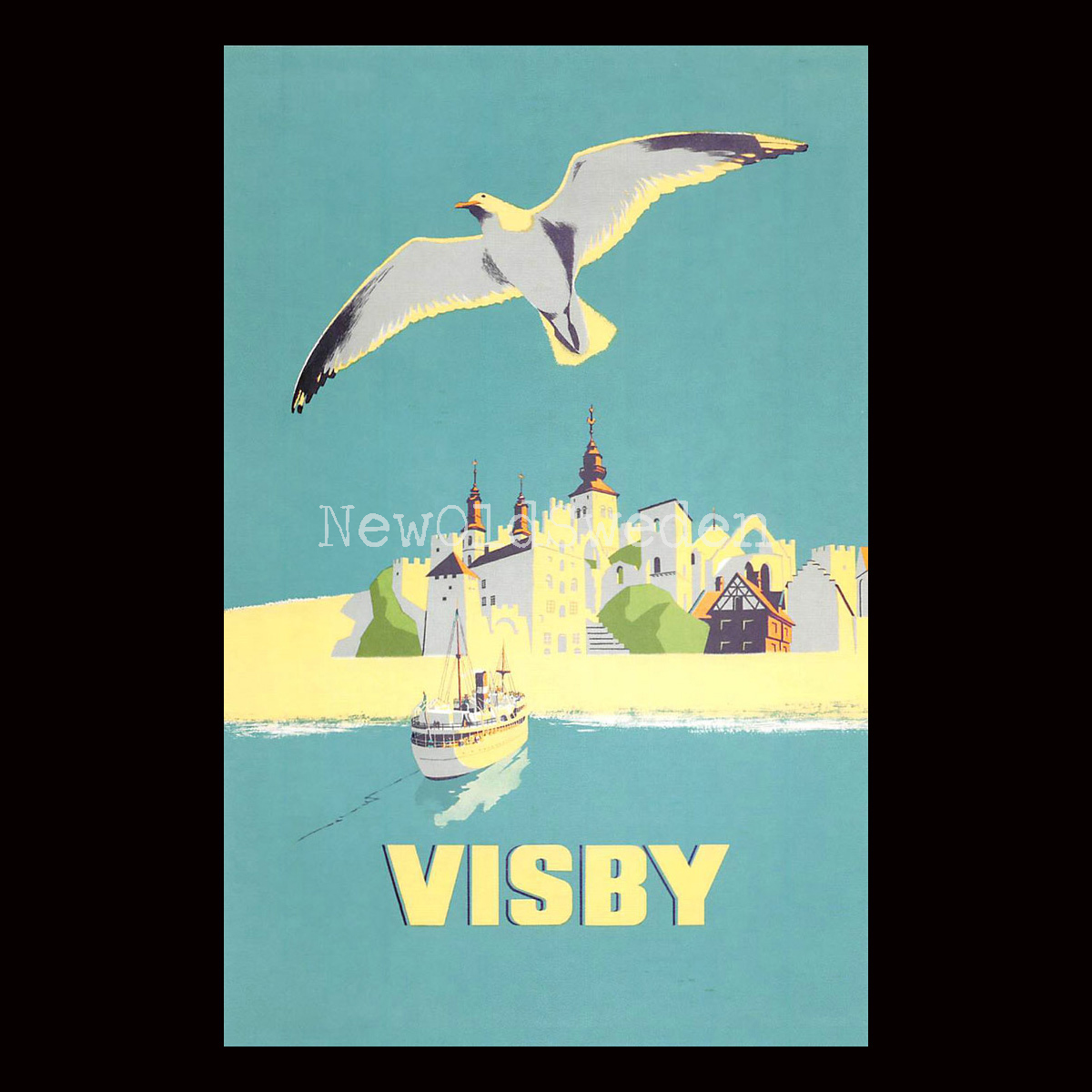 VISBY FRÅN HAVET - 1956