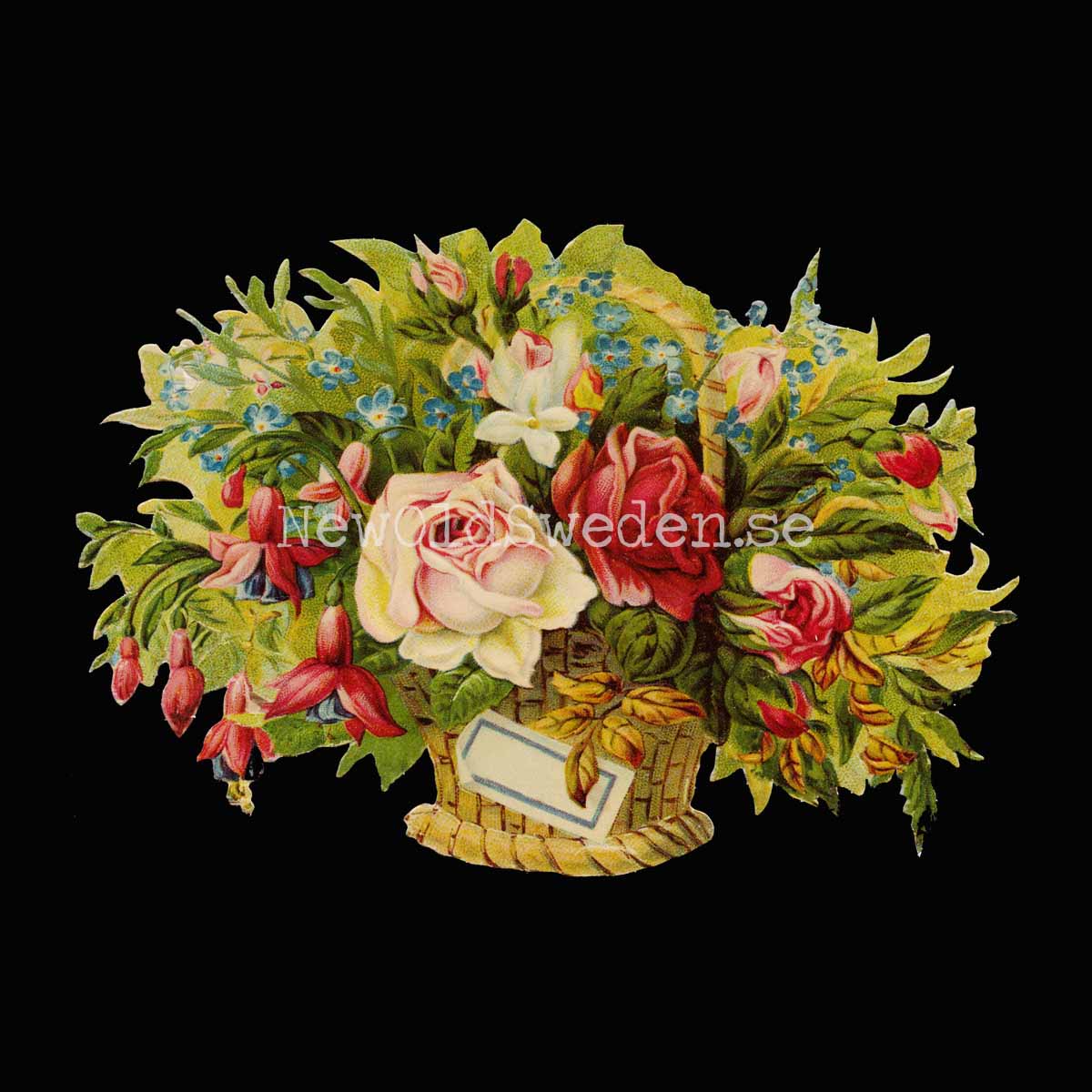 Basket with Flowers 16x11 cm - Bokmärke © Ernst Freihoff 5007