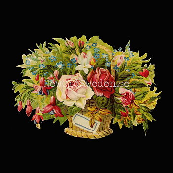Basket with Flowers 16x11 cm - Bokmärke © Ernst Freihoff 5007