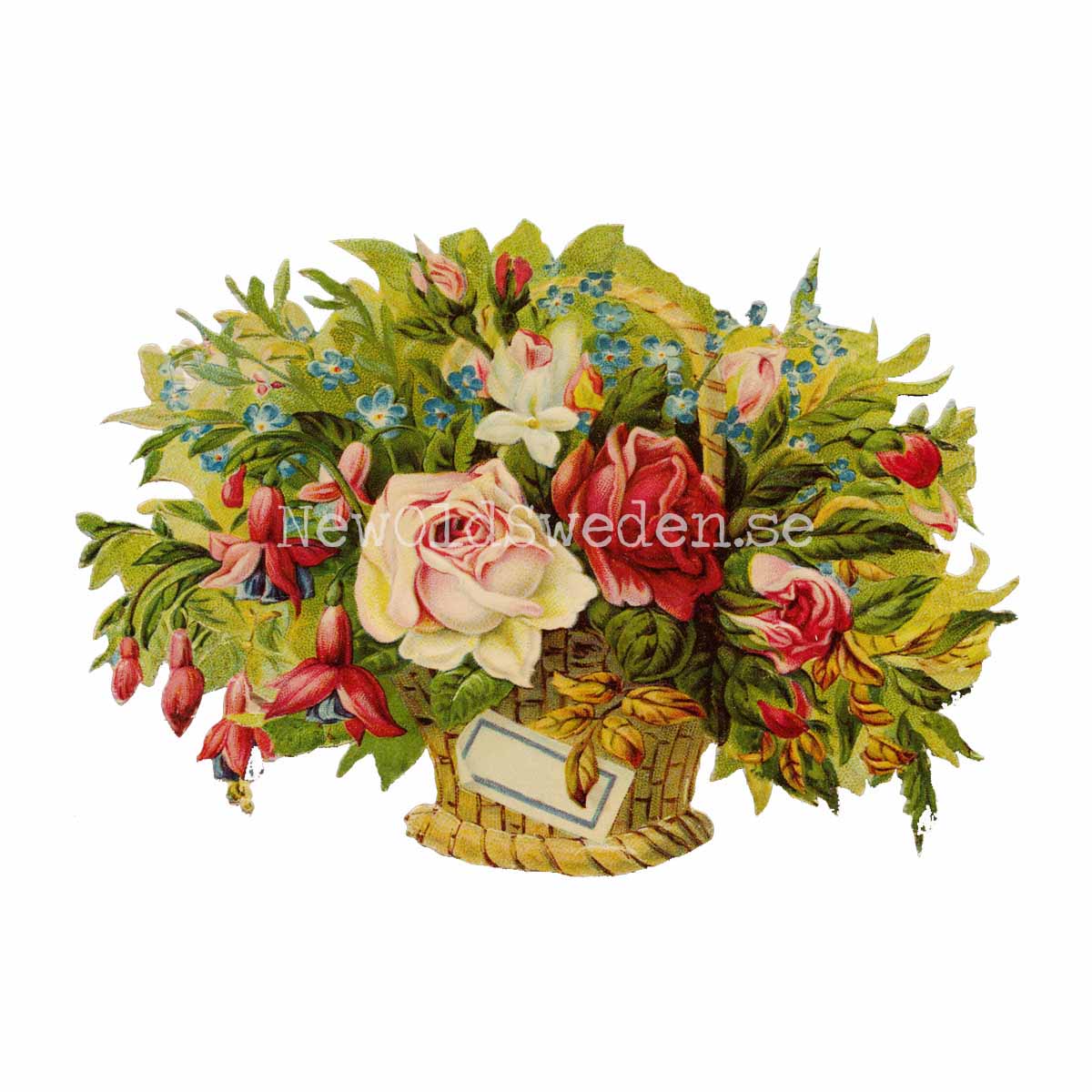 Basket with Flowers 16x11 cm - Bokmärke © Ernst Freihoff 5007 - 3