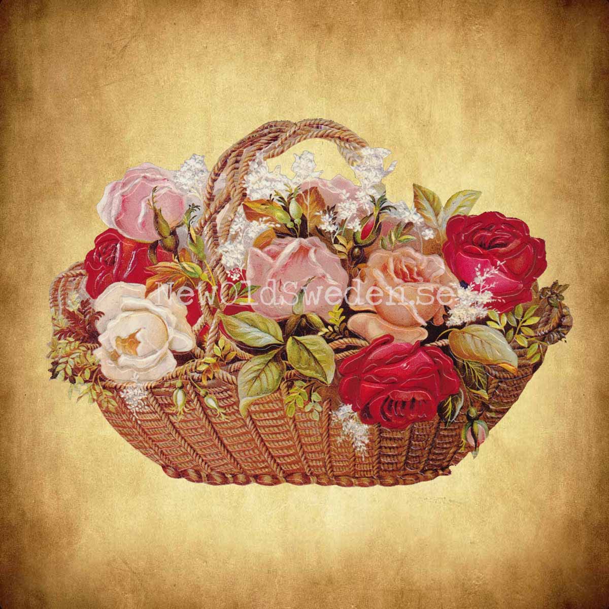 Basket with Flowers 16x11 cm - Bokmärke © Ernst Freihoff 5027 - 2