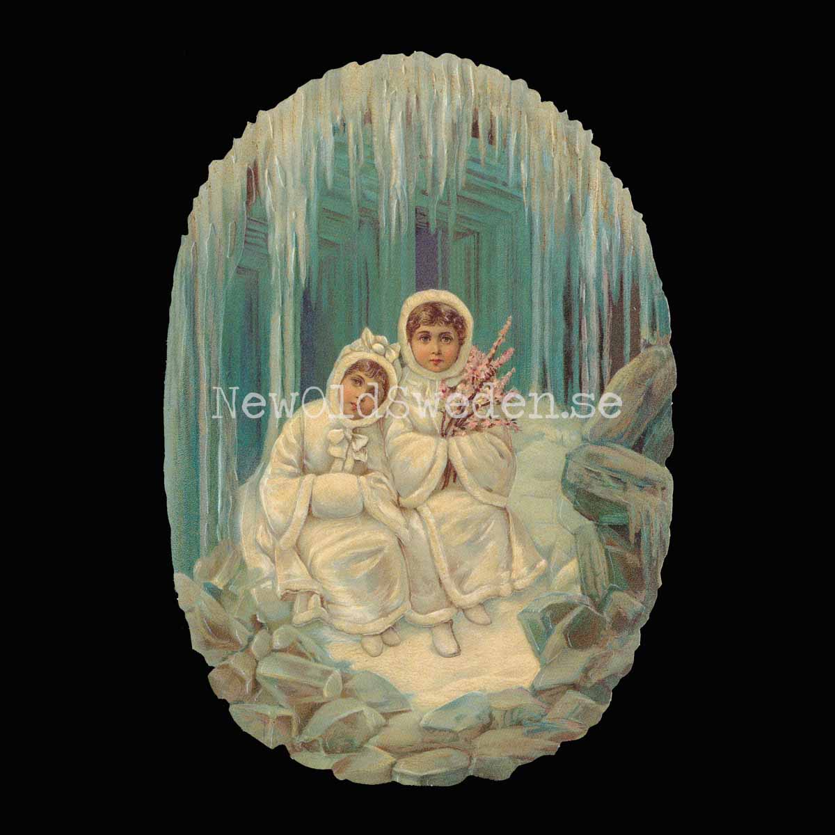 Children in Ice Cave 11x16 cm - Bokmärke © Ernst Freihoff 5035