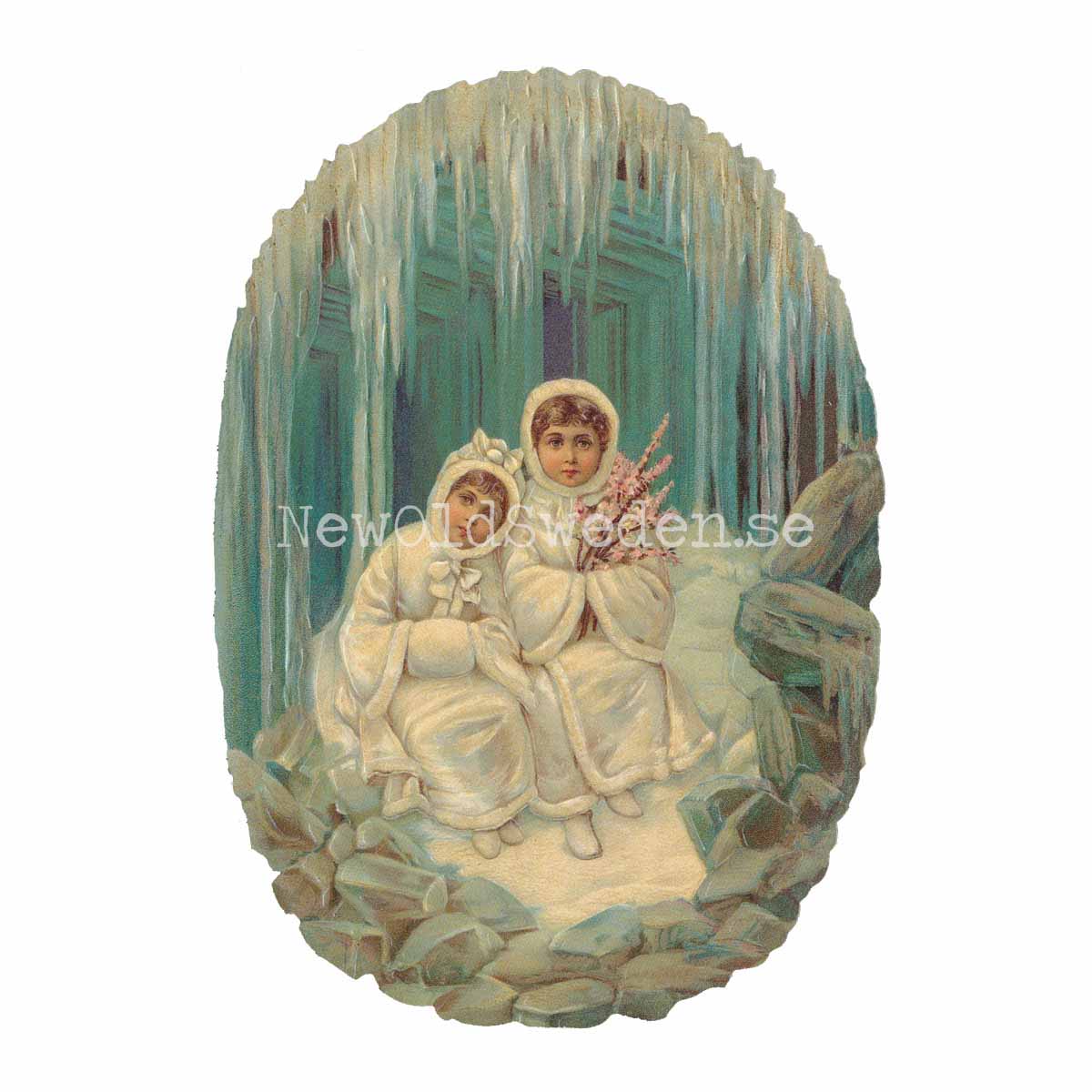 Children in Ice Cave 11x16 cm - Bokmärke © Ernst Freihoff 5035 - 3
