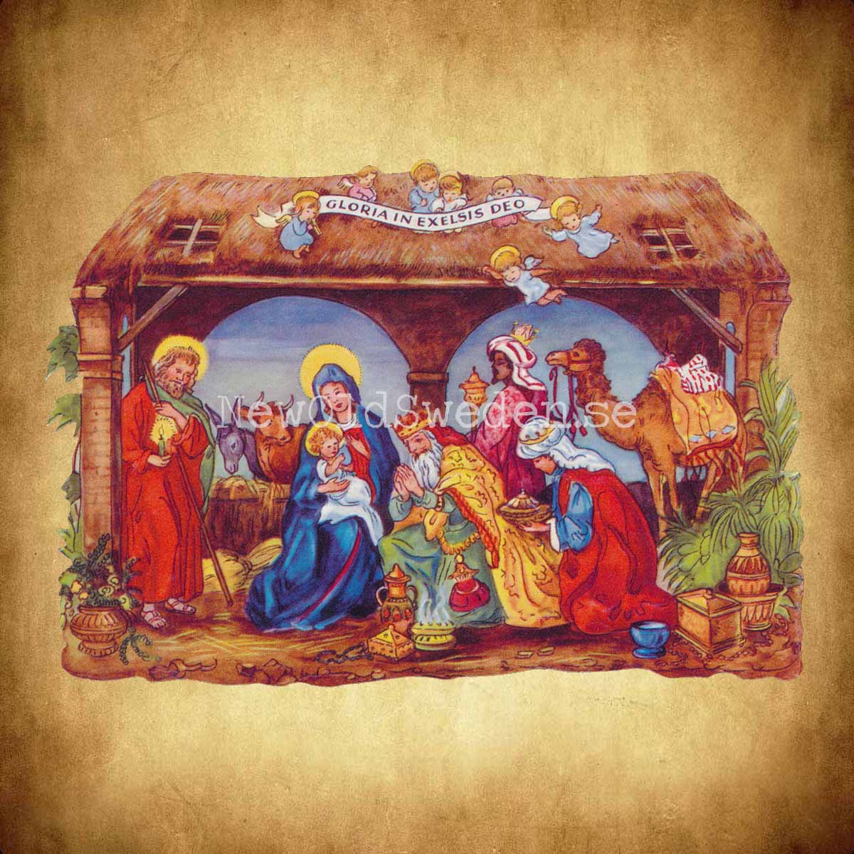 Nativity Scene 16x11 cm - Bokmärke © Ernst Freihoff 5036 - 2