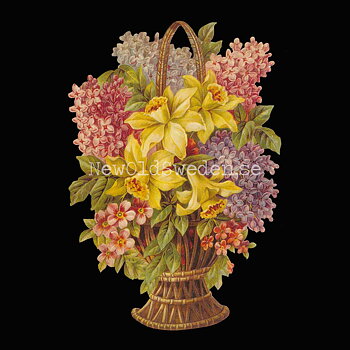 Basket with Flowers 11.5x16.5 cm - Bokmärke © Ernst Freihoff 5037