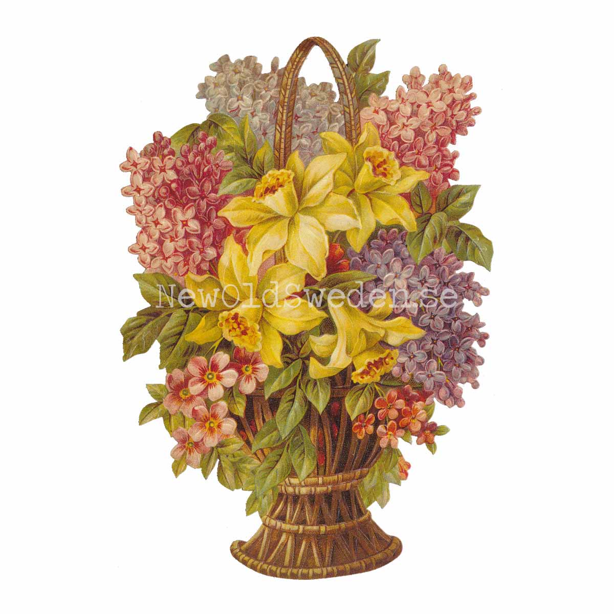 Basket with Flowers 11.5x16.5 cm - Bokmärke © Ernst Freihoff 5037 - 3
