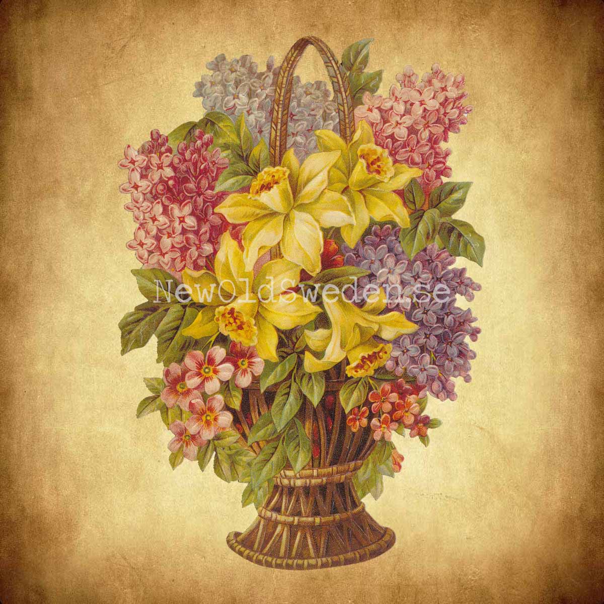 Basket with Flowers 11.5x16.5 cm - Bokmärke © Ernst Freihoff 5037 - 2
