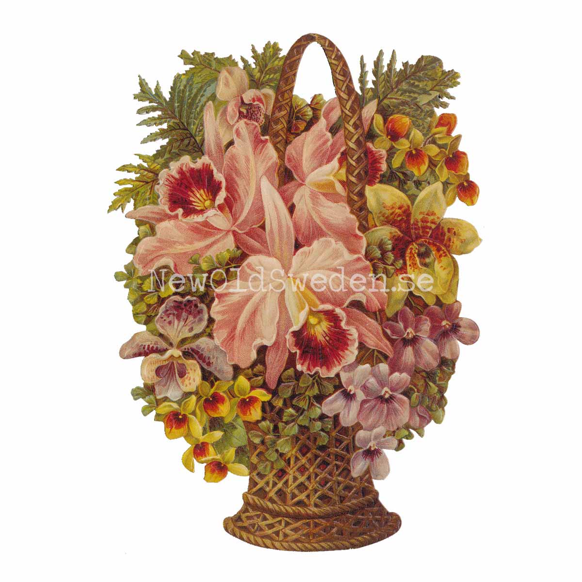 Basket with Flowers 12x16.5 cm - Bokmärke © Ernst Freihoff 5038 - 3