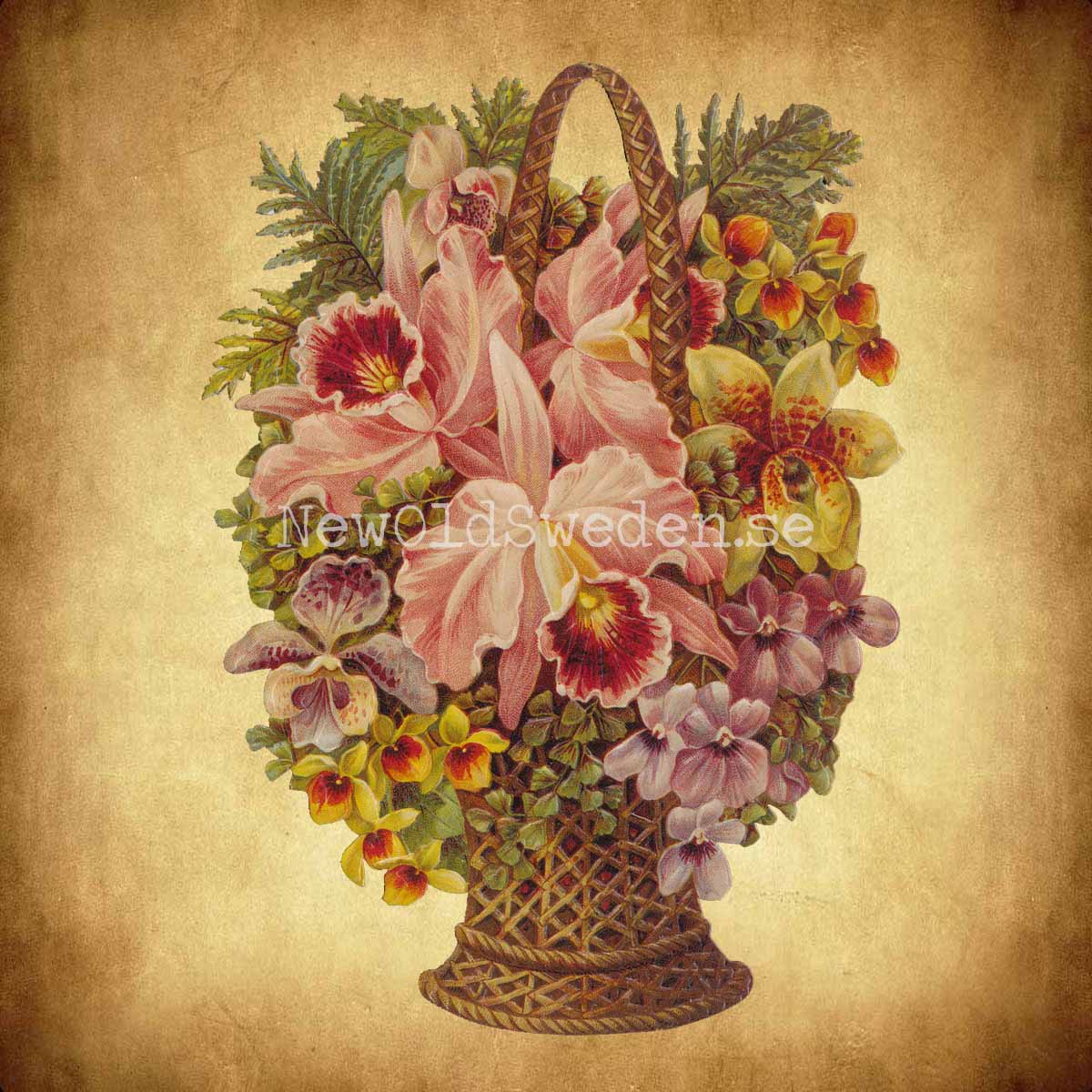 Basket with Flowers 12x16.5 cm - Bokmärke © Ernst Freihoff 5038 - 2