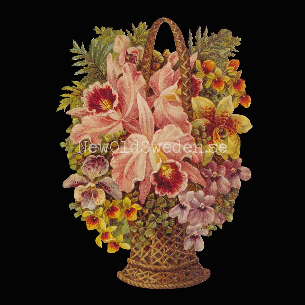 Basket with Flowers 12x16.5 cm - Bokmärke © Ernst Freihoff 5038