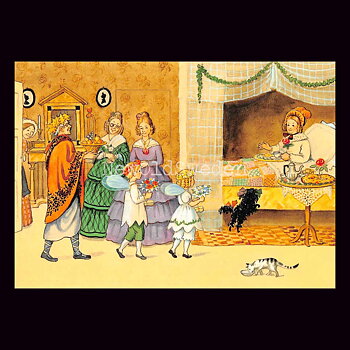 Tant Bruns födelsedag 1925 - Elsa Beskow - Vykort A6 - 909