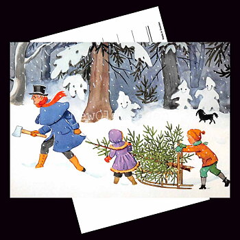 Petter och Lotta hämtar gran - Elsa Beskow - 600